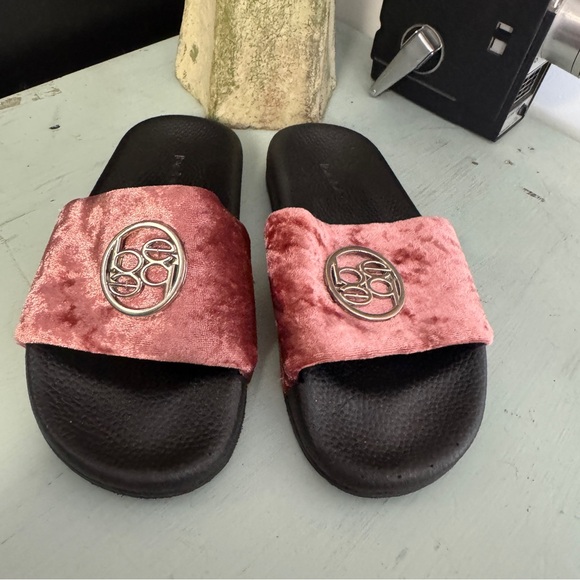 Bebe | crushed velvet slip on sandals | 13 / 1 - Picture 1 of 5
